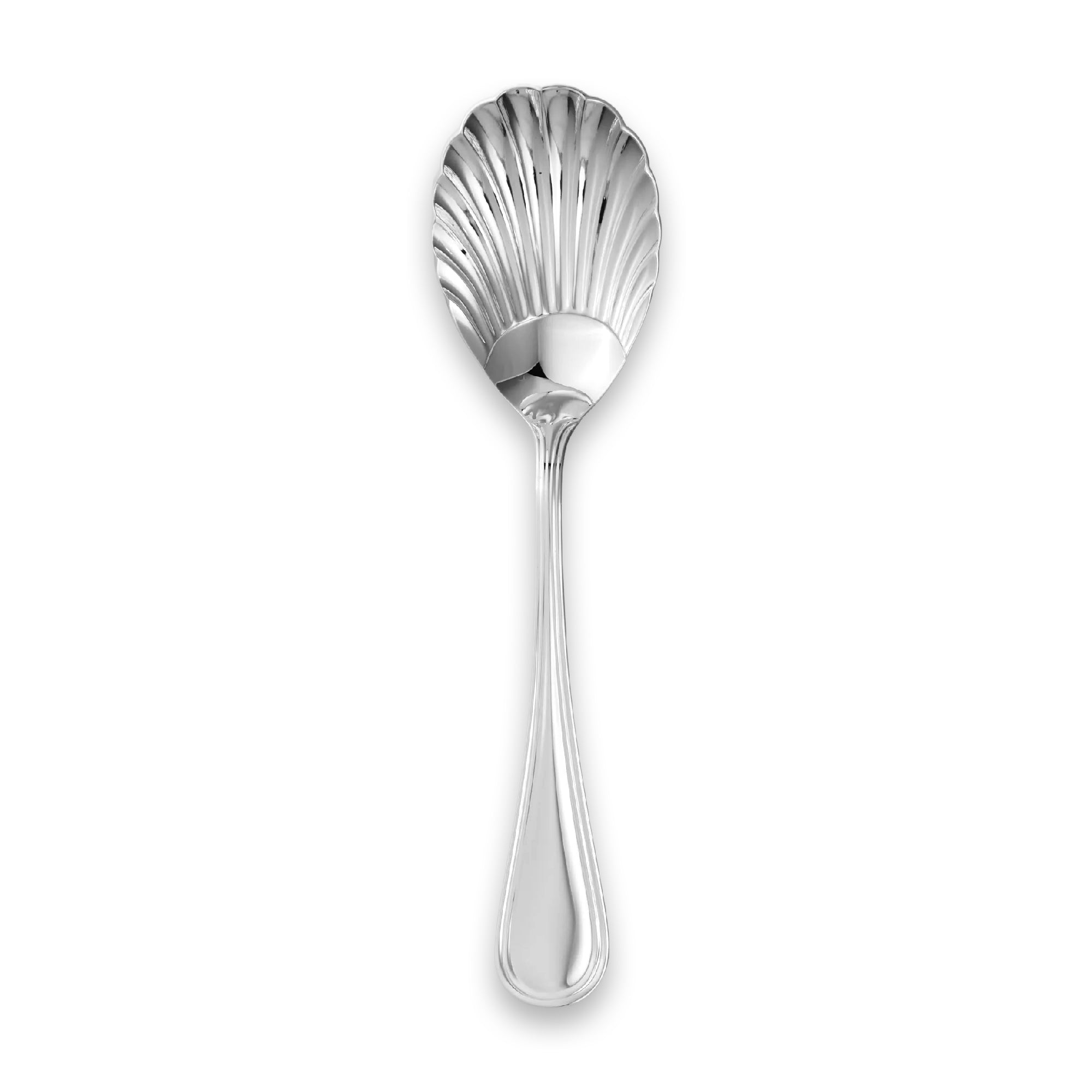 English Thread Sugar Shell Spoon Carrs Silver