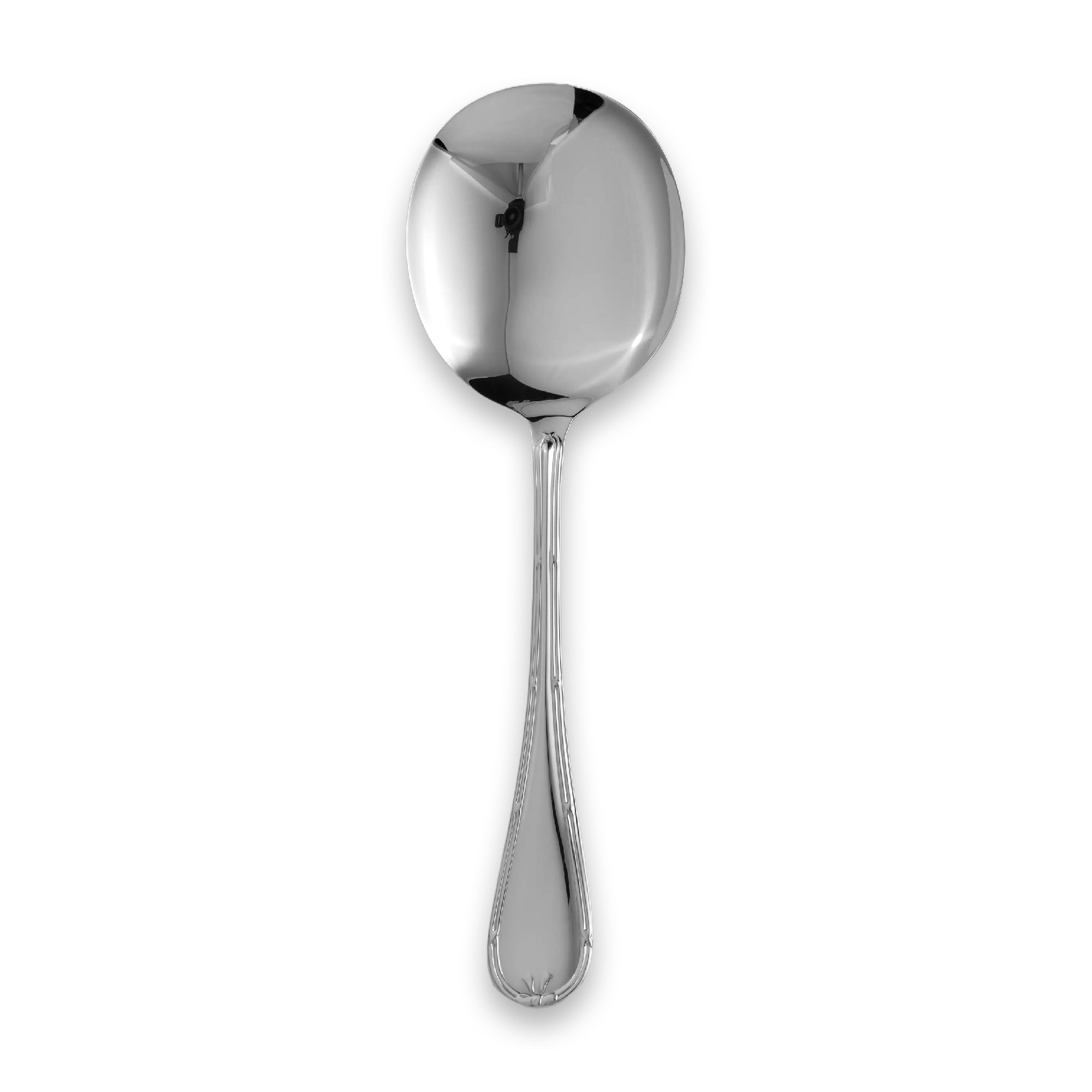 English Reed & Ribbon Fruit Serving Spoon Carrs Silver