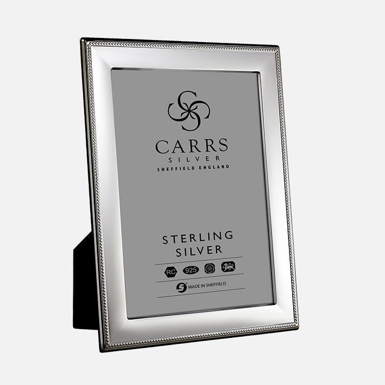 Bead Photo Frame Black Wood Back Sterling Silver | Carrs Silver