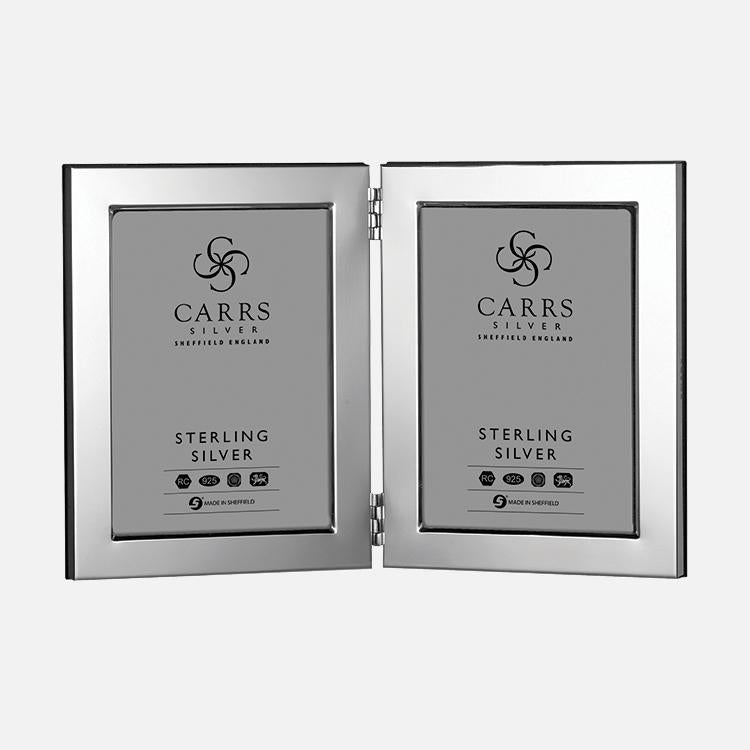 Modern Flat Photo Frame Wood Back Sterling Silver | Carrs Silver