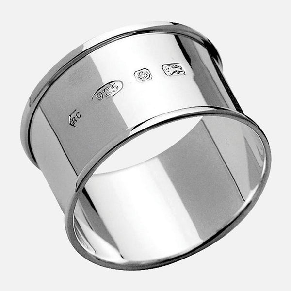 Sterling Silver Round Napkin Ring With Wrapped Edge