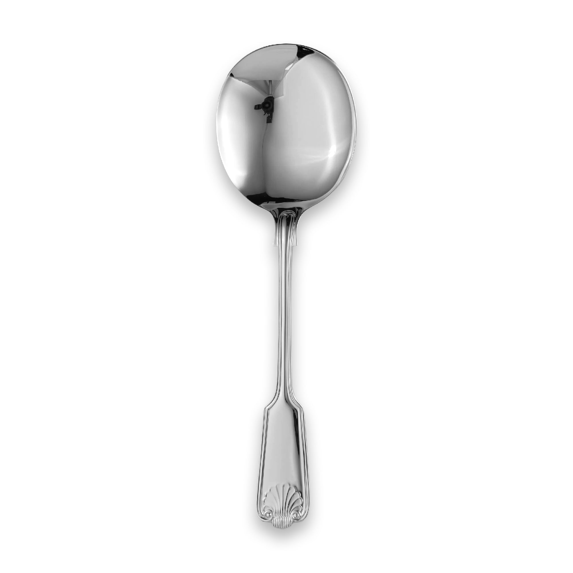 Ferfle Spoon Fiddle Thread & Shell Fruit Serving Spoon | Carrs Silver