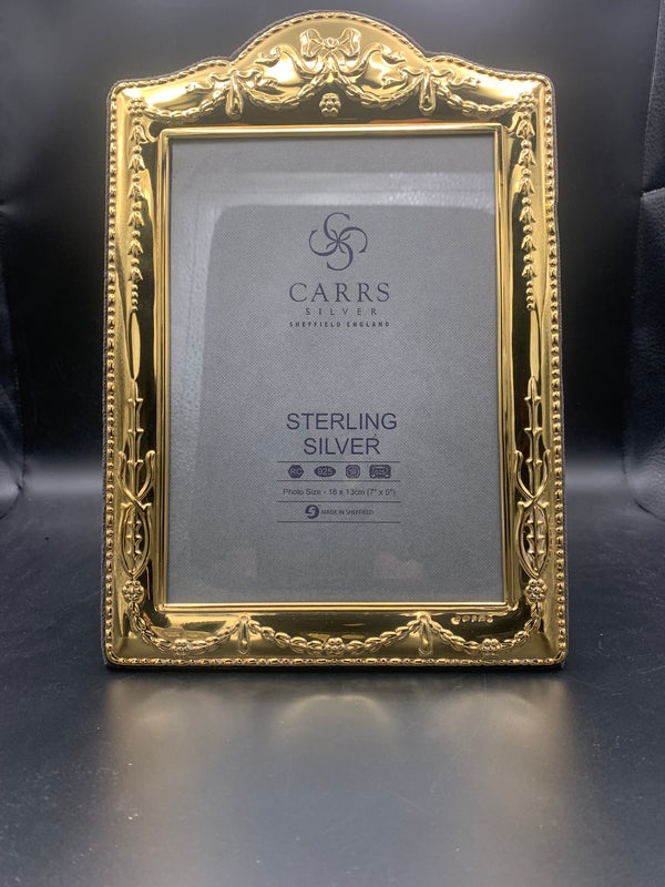 SLIGHT SECOND - 70% off - Sterling Silver Gold Plated Photo Frame 7" x 5" - BA33-SS
