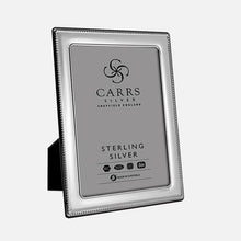Load image into Gallery viewer, Bead Sterling Silver Photo Frame With Grey Velvet Back
