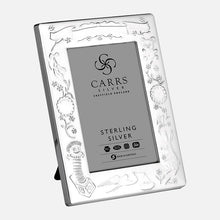 Load image into Gallery viewer, Child&#39;s Christening Photo Frame Grey Velvet Back 5x3.5 Sterling Silver
