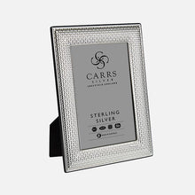 Load image into Gallery viewer, Cross Stitch Sterling Silver Photo Frame With Black Wood Back
