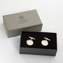 Load image into Gallery viewer, Plain Oval Sterling Silver Cufflinks
