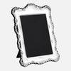 Floral Edge Sterling Silver Photo Frame With Grey Velvet Back