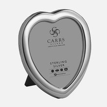 Load image into Gallery viewer, Heart Sterling Silver Photo Frame With Grey Velvet Back
