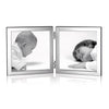 Double Square Sterling Silver Photo Frame 4" x 4" With Wood Back