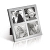 Quadruple Aperture Sterling Silver Photo Frame Wood Back 2.5" x 2.5"