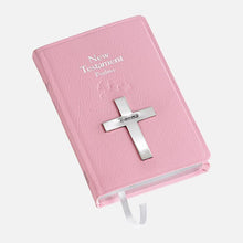 Load image into Gallery viewer, Pink New Testament Bible With Sterling Silver Cross
