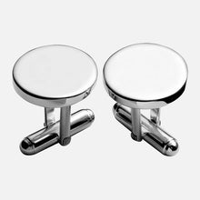 Load image into Gallery viewer, Plain Round Sterling Silver Cufflinks
