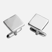 Load image into Gallery viewer, Plain Square Sterling Silver Cufflinks

