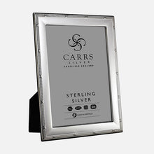 Load image into Gallery viewer, Reed &amp; Ribbon Sterling Silver Photo Frame With Black Wood Back
