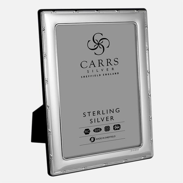Reed & Ribbon Photo Frame Wood Back Sterling Silver | Carrs