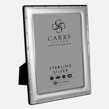 Load image into Gallery viewer, Reed &amp; Ribbon Sterling Silver Photo Frame With Grey Velvet Back
