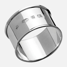 Load image into Gallery viewer, Sterling Silver Round Napkin Ring With Wrapped Edge
