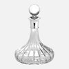 SALE - DEC205/A-SS Ships Decanter Sterling Silver Linear Cut 24% Lead Crystal