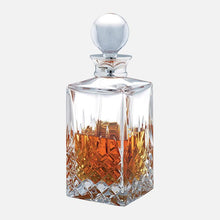 Load image into Gallery viewer, Spirit Decanter Sterling Silver Henley Cut 24% Lead Crystal

