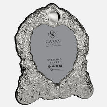Load image into Gallery viewer, Traditional Sterling Silver Heart Photo Frame Grey Velvet Back
