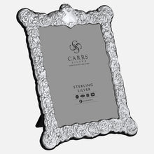 Load image into Gallery viewer, Traditional 8&quot; x 6&quot; Sterling Silver Photo Frame With Grey Velvet Back
