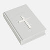 White Holy Bible Plain Cross Sterling Silver