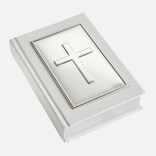 Load image into Gallery viewer, White Holy Bible Plain Cross Sterling Silver
