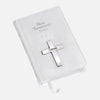 White New Testament Bible With Sterling Silver Cross