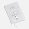 White New Testament Bible With Sterling Silver Cross