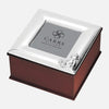 Wooden Keepsake Box With Photo Frame Lid 2x2 Sterling Silver